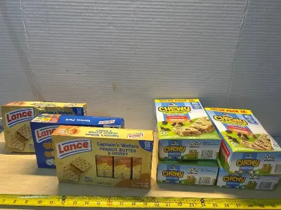 Peanut butter crackers(3)(01/24/26) and quackery chewy granola bars (4pk)(02/12/26)