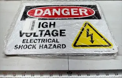 (4) danger high voltage signs