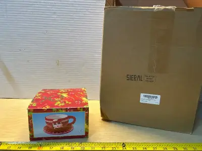 Christmas cups with saucers (6ct)