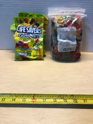 3 bags life saver gummies exp:10/2026, two bags gummy bears exp:11/302026