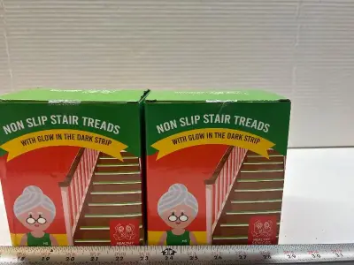Non slip stair treads with glow in the dark strips  (2pks)