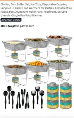 Chafing Dish Buffet Set, Half Size, Disposable Catering Supplies