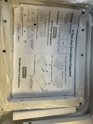 2 tier pullout cabinet organizer