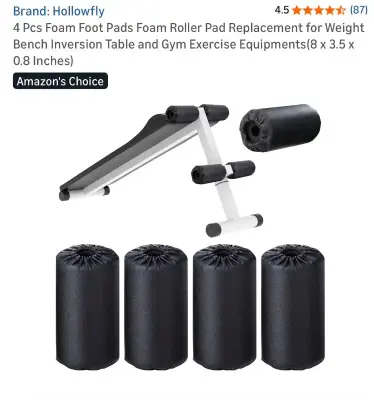 Foam foot pads for equipment