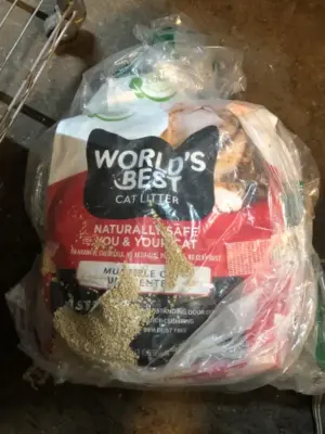 2 bags natural kitty litter (opened)