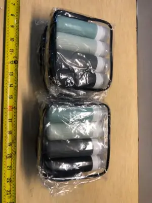 4 bags of 4pack travel bottles in zipped case