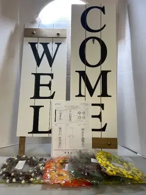 welcome sign with accessories used