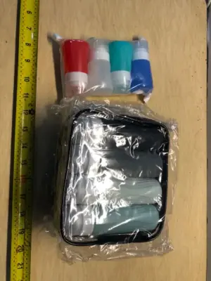 3 bags 4 pack travel containers in zipped case, 4 pack travel containers