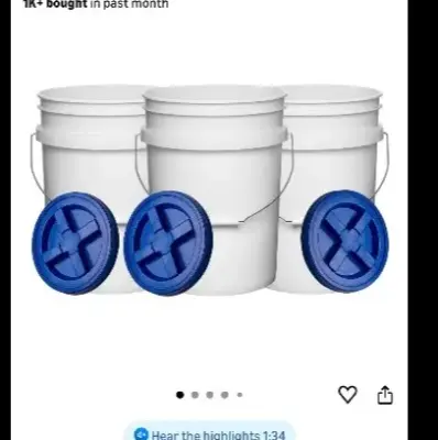 5 gallon food grade plastic buckets