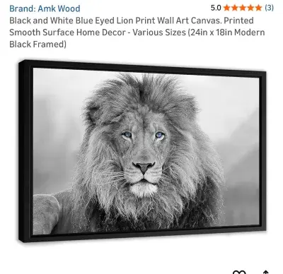 2 lion canvas wall decor