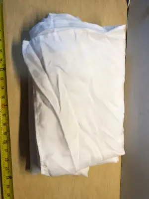 3 white rectangle table cloths