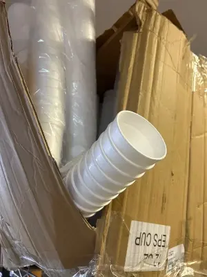 large box of 12 oz foam cups