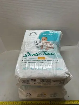 2 packs of size 4 gentle touch diapers