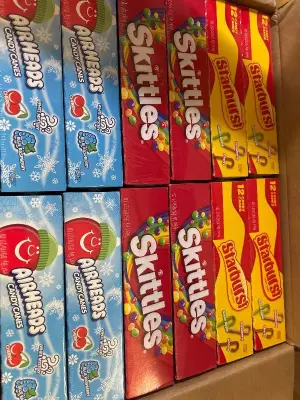 box of flavored candy canes