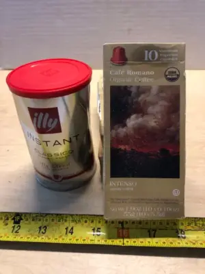 Instant coffee exp:08/2027, 3 boxes organic coffee 10 aluminum espresso capsules