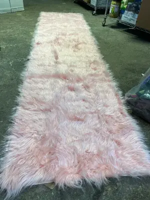 long pink fuzzy hallway rug?