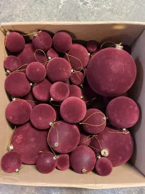 velvet christmas ornaments different sizes