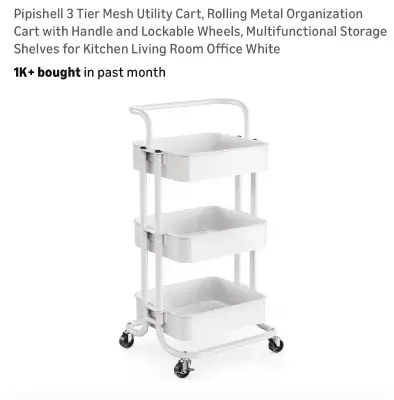 3 tier mesh utility cart