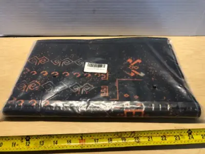 Bathroom rug black and copper