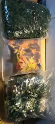 3 bags artificial flowers