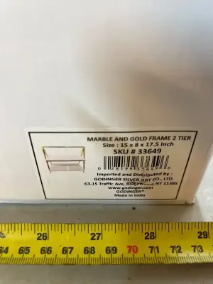 two-tier, white marble and gold frame stand versatile serving tray