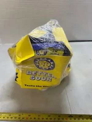 two boxes of butter, sour sour candy vegan candy