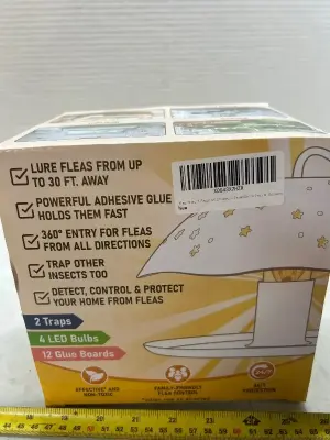 two flea traps comes with four LED bulbs and 12 glue boards, family, friendly flea control