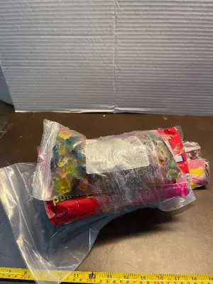 bundle of variety candies (mostly in date)