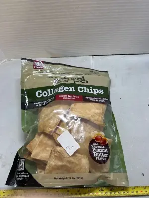 16 ounces of collagen chips, all natural peanut butter flavor