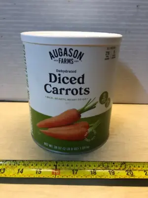 Diced dehydrated carrots 38 oz exp:09/18/2050