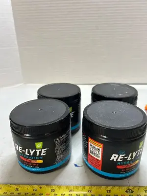 4 60 serving jars of strawberry lemonade, flavored hydration drink mix “re-lyte”