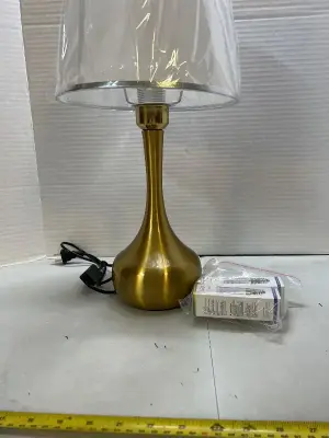 lamp with lampshade and two LED bulbs