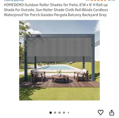 6’ x 6’ outdoor roller shades