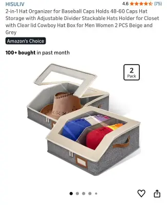 four piece hat, organizers