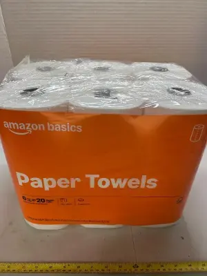 six pack of Amazon basics paper towels