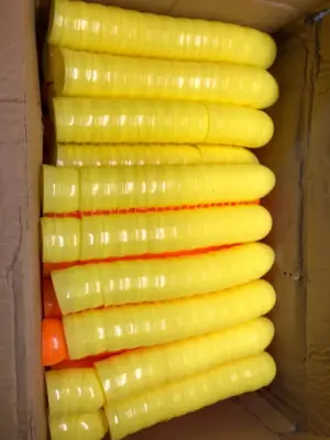 Box of assorted Easter plastic eggs