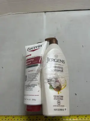 2 16.8 fluid ounces of Jergens hydrating coconut lotion 1 14 oz eucerin eczema relief