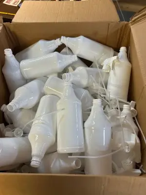lot of spray bottles