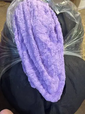 beanbag with beanbag cover, purple fuzzy