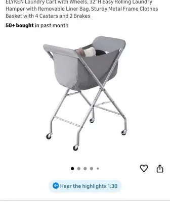 round laundry cart with wheels