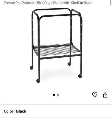 Bird cage stand with shelf