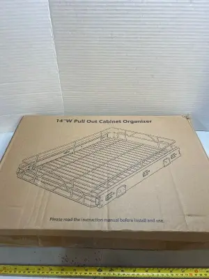 14 inch wide pullout cabinet organizer