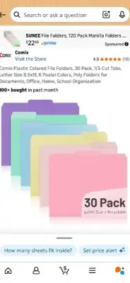 30pack comix plastic sorting folders