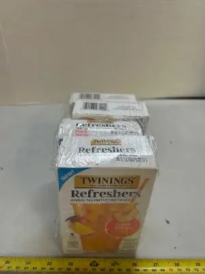 4 5 packs of twinning’s herbal tea instant beverage packets peach mango bb 06/10/27