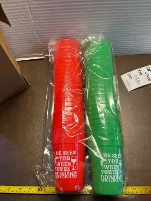 plastic Christmas cups