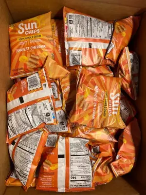 big box of variety cheddar sun chips exp 01/26