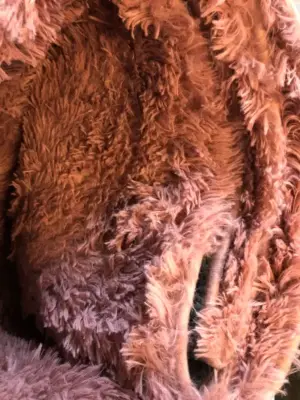 Large fuzzy area rug unknown dimensions