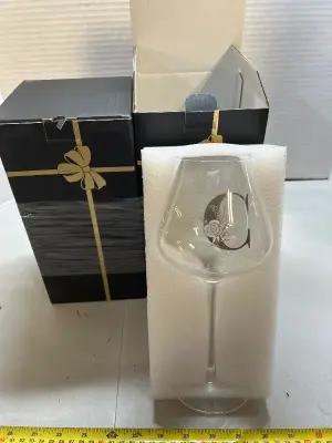 two count monogrammed wine glasses