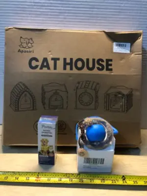 Cat house, natural antibiotics, interactive cat toy