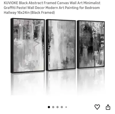 three-piece wall art 16 x 24”